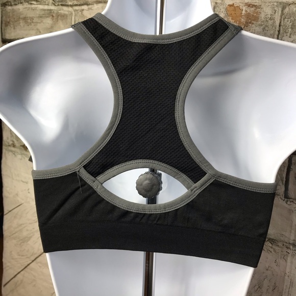 NEW Sports Essentials Sports Bra Black/Gray Sz Lg - Picture 3 of 3